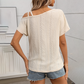 🔥Modisches, ausgehöhltes, einfarbiges Kurzarm-Oberteil für Damen