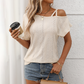 🔥Modisches, ausgehöhltes, einfarbiges Kurzarm-Oberteil für Damen