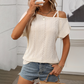 🔥Modisches, ausgehöhltes, einfarbiges Kurzarm-Oberteil für Damen