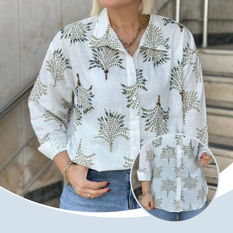 Lässiges Hemd mit botanischem Print für Frauen