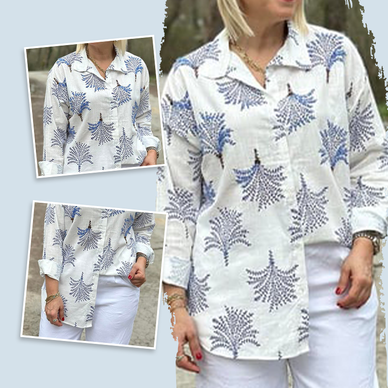 Lässiges Hemd mit botanischem Print für Frauen
