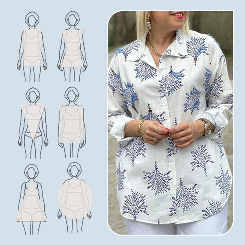 Lässiges Hemd mit botanischem Print für Frauen