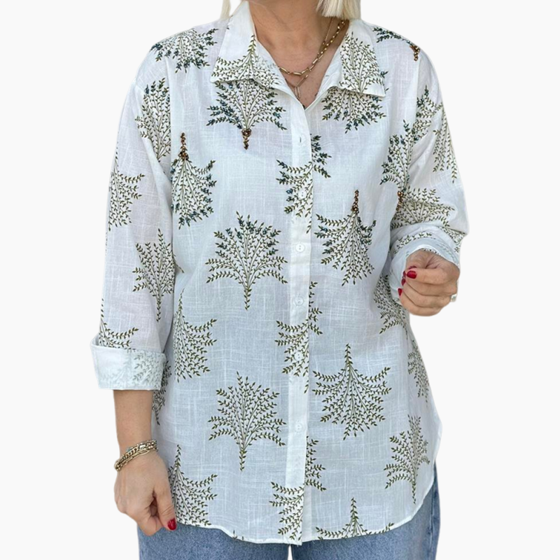 Lässiges Hemd mit botanischem Print für Frauen
