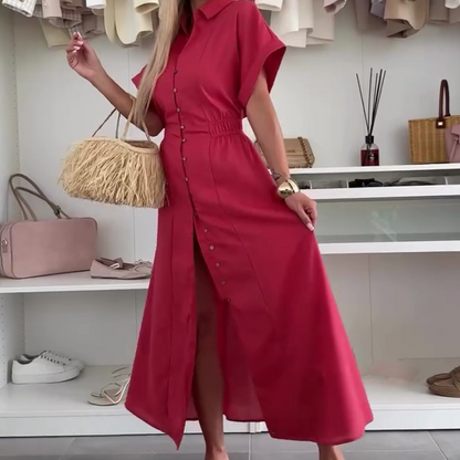 Lässiges Maxikleid in Uni-Farbe für Frauen