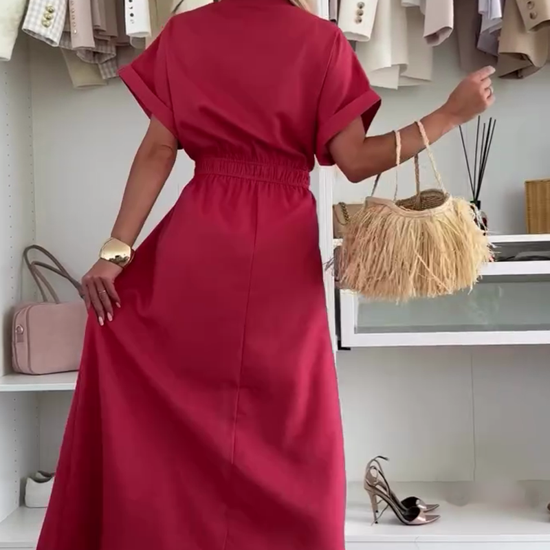 Lässiges Maxikleid in Uni-Farbe für Frauen