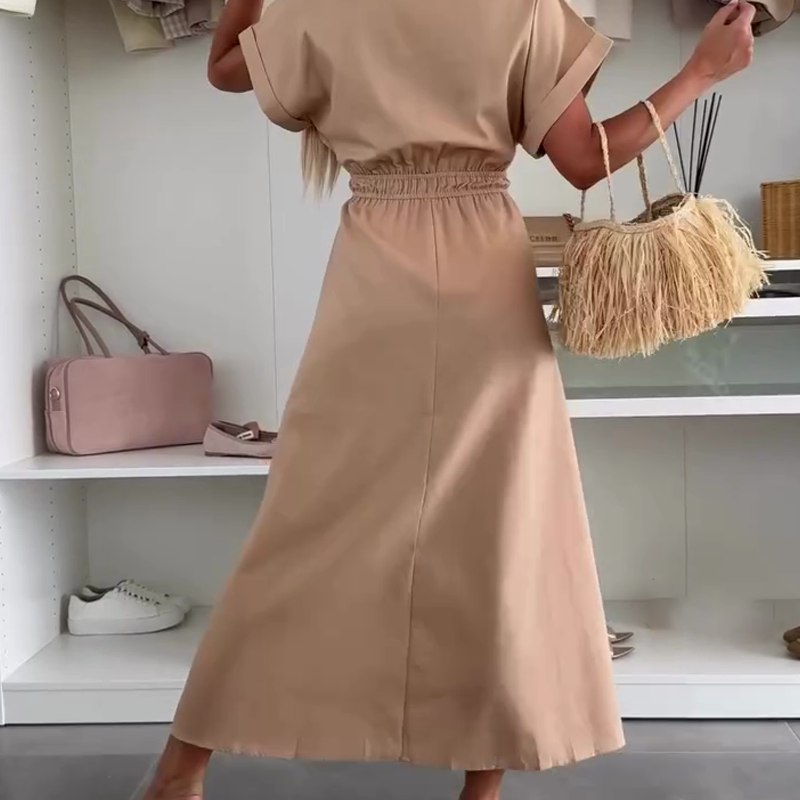Lässiges Maxikleid in Uni-Farbe für Frauen