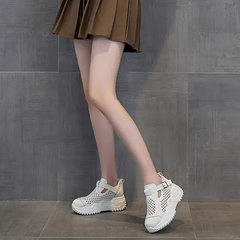 Damen Sommer atmungsaktive Dick-Sold Hollow Out Schuhe