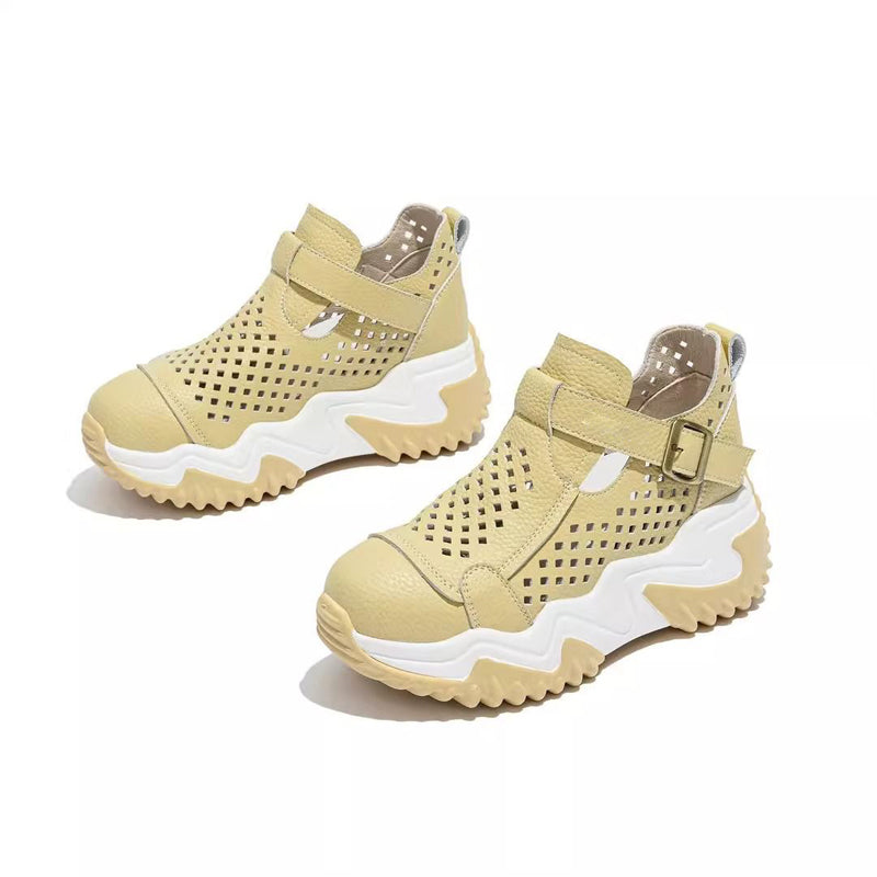 Damen Sommer atmungsaktive Dick-Sold Hollow Out Schuhe