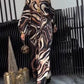 Modisches Damen-Set mit lockerem, bedrucktem Hemd und Hose mit weitem Bein, 2-teilig