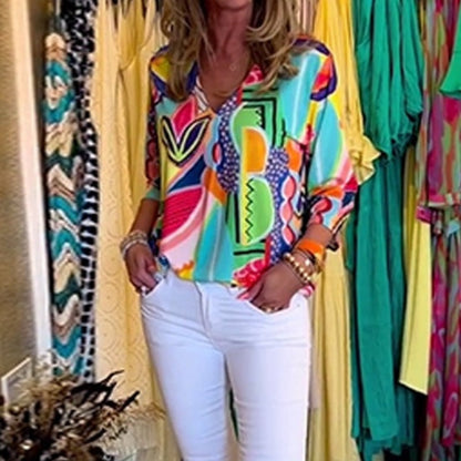 Lässiges, trendiges V-Ausschnitt-Oberteil für Damen