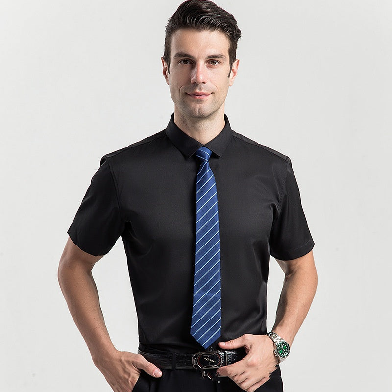 🥳2026 HEISSER VERKAUF🥳💞50K+ VERKAUFT!👦🕊️ 50% RABATT! Herren Kurzarm Businesshemd – Elegant gekleidet, kein Stress. Weicher Stretch, kein Bügeln nötig. Sieht toll aus zu Chinos oder Anzughosen. Perfekt für Geburtstage, Jubiläen oder den Sonntagslook.