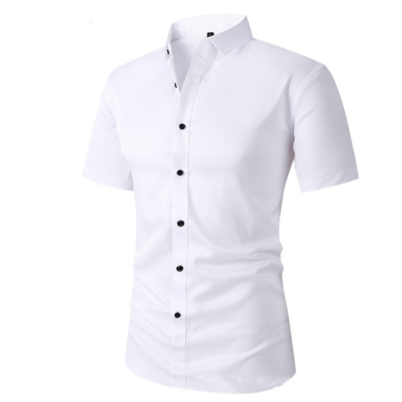 🥳2026 HEISSER VERKAUF🥳💞50K+ VERKAUFT!👦🕊️ 50% RABATT! Herren Kurzarm Businesshemd – Elegant gekleidet, kein Stress. Weicher Stretch, kein Bügeln nötig. Sieht toll aus zu Chinos oder Anzughosen. Perfekt für Geburtstage, Jubiläen oder den Sonntagslook.