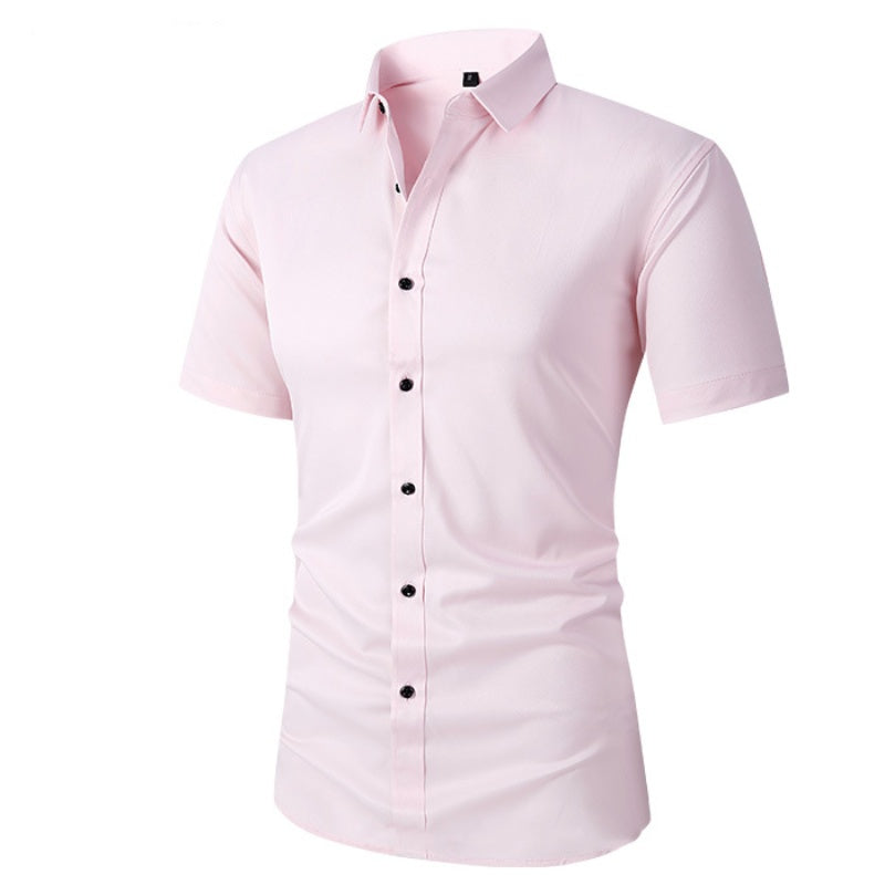 🥳2026 HEISSER VERKAUF🥳💞50K+ VERKAUFT!👦🕊️ 50% RABATT! Herren Kurzarm Businesshemd – Elegant gekleidet, kein Stress. Weicher Stretch, kein Bügeln nötig. Sieht toll aus zu Chinos oder Anzughosen. Perfekt für Geburtstage, Jubiläen oder den Sonntagslook.
