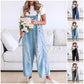 ❤️SOMMERANGEBOT - 50% RABATT❤️Süße Damen-Latzhose im Jumpsuit-Stil aus Destroyed Denim mit Knöpfen