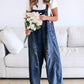 ❤️SOMMERANGEBOT - 50% RABATT❤️Süße Damen-Latzhose im Jumpsuit-Stil aus Destroyed Denim mit Knöpfen