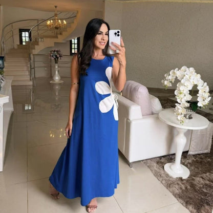 Elegantes, bedrucktes ärmelloses Damenkleid