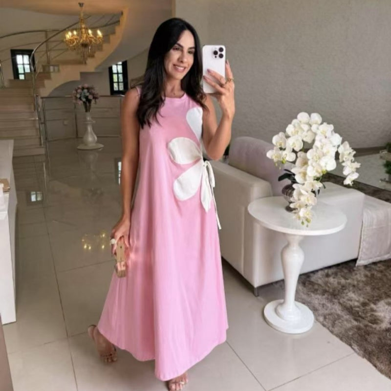 Elegantes, bedrucktes ärmelloses Damenkleid