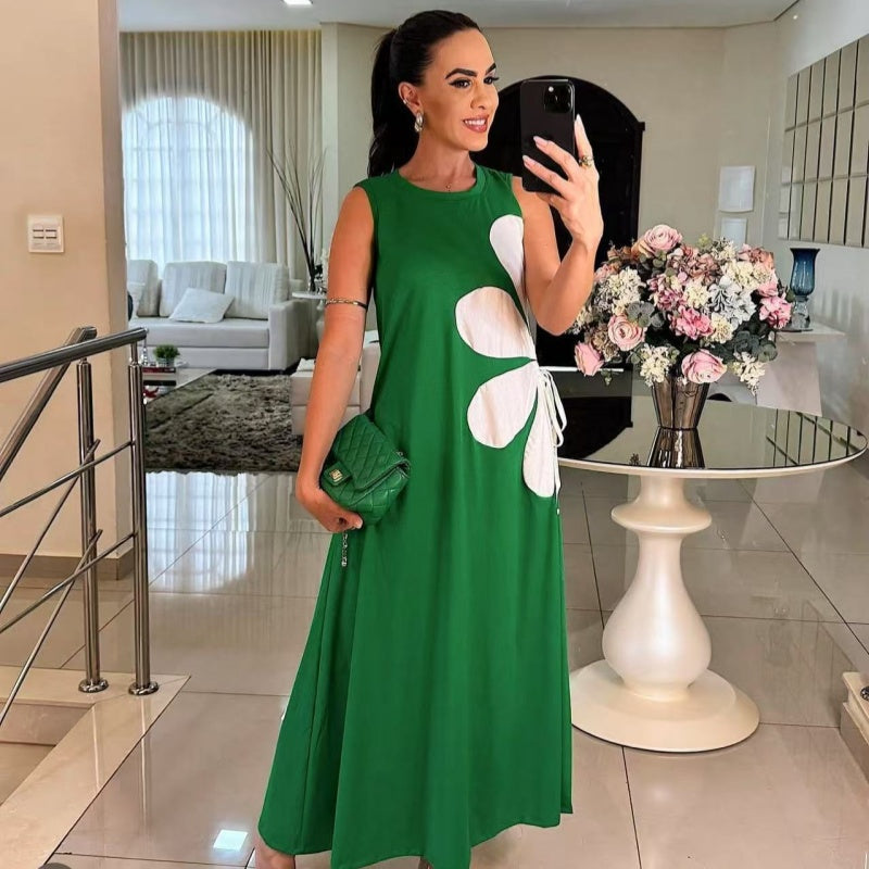 Elegantes, bedrucktes ärmelloses Damenkleid