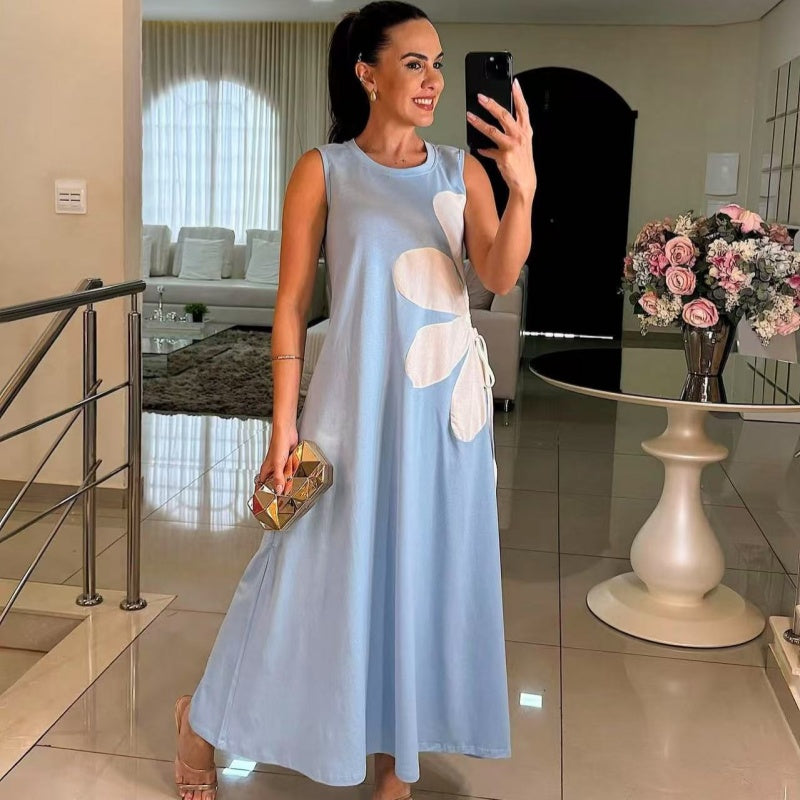 Elegantes, bedrucktes ärmelloses Damenkleid