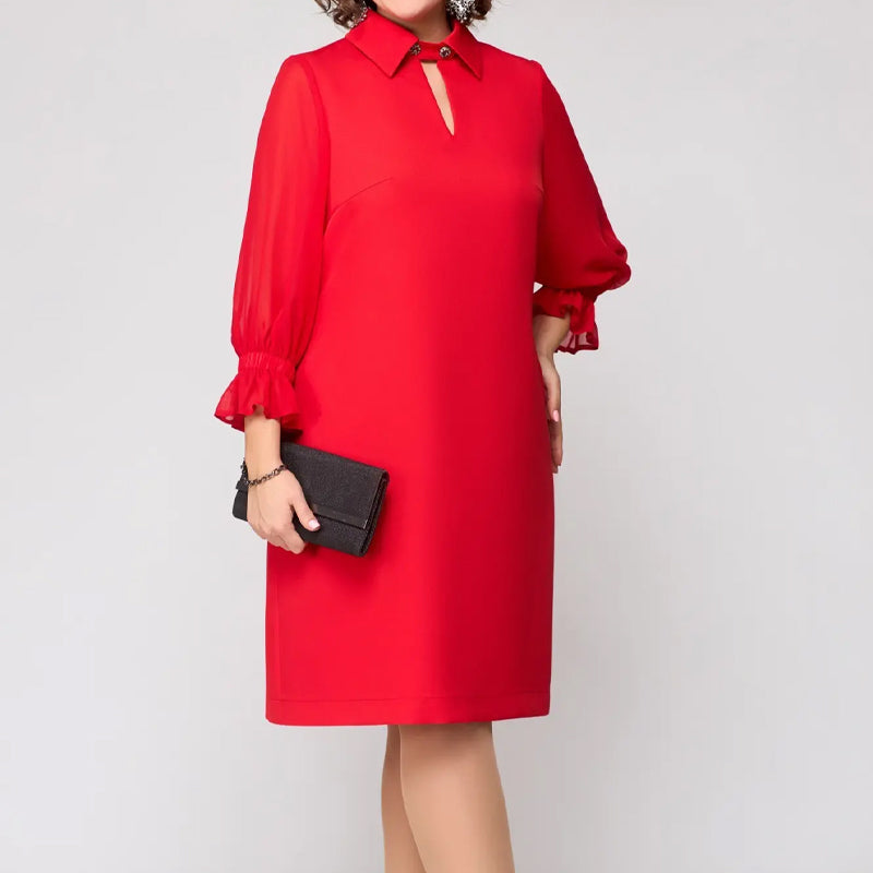 Elegantes Damenkleid mit Cutout und Kragen