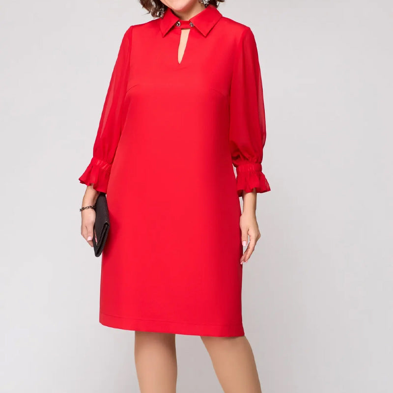 Elegantes Damenkleid mit Cutout und Kragen