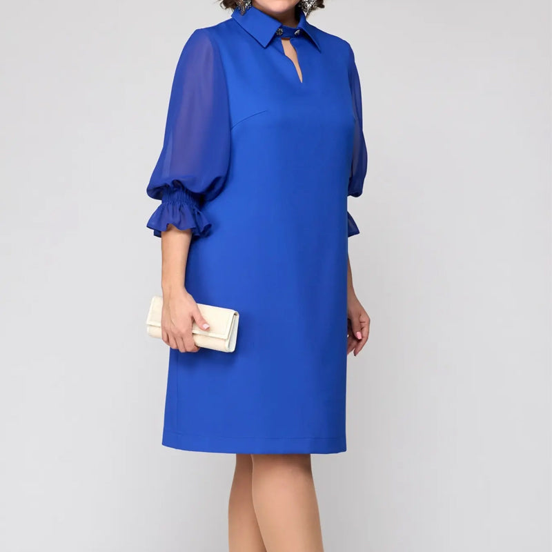 Elegantes Damenkleid mit Cutout und Kragen
