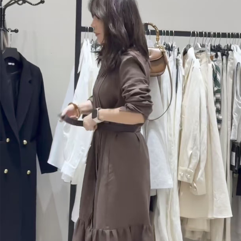 Langärmliges Hemdkleid mit Knopfleiste für Damen