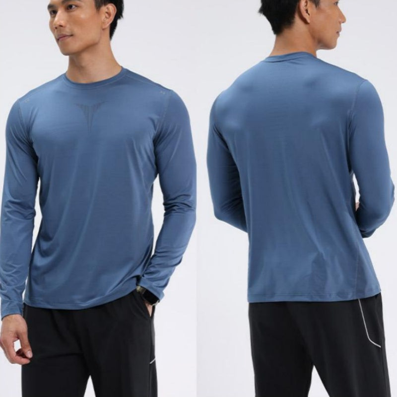 Lässiges, langärmliges, schnelltrocknendes, sportliches Herren-T-Shirt