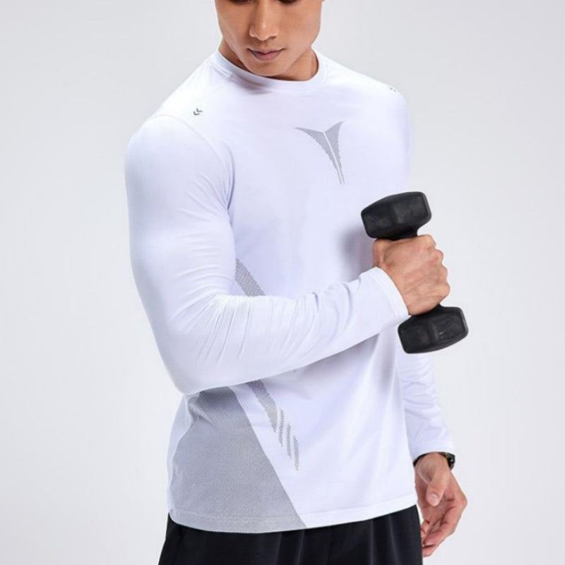 Lässiges, langärmliges, schnelltrocknendes, sportliches Herren-T-Shirt