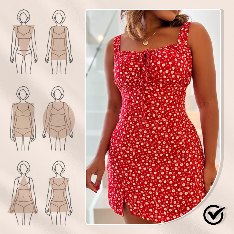 Minikleid mit Blumenmuster und breiten Trägern