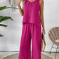 Set aus ärmellosem Oberteil und Hose mit weitem Bein