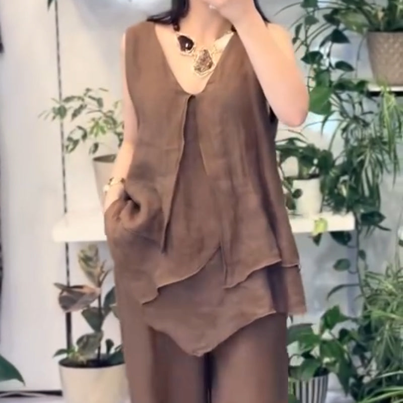 2-teiliges Lounge-Set aus Tanktop und weitem Bein für Damen