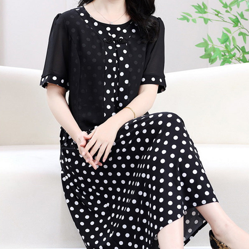 Zweiteiliges Kleid mit Polka Dot Faux für Damen