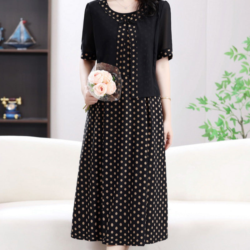 Zweiteiliges Kleid mit Polka Dot Faux für Damen