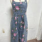Modischer Denim-Jumpsuit mit Vintage-Blumendruck