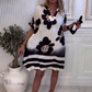 🌸2025 Neue Mode🌸 Bedrucktes, lockeres Kleid mit tiefem V-Ausschnitt für Damen
