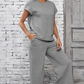 Lässiges 2-teiliges Damen-Set mit Stricktop und weiter Hose