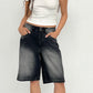 Knielange Baggy-Jeanshose aus Denim mit Taschen für Damen