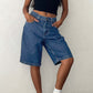 Knielange Baggy-Jeanshose aus Denim mit Taschen für Damen