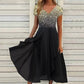 Damen Sommerkleid mit V-Ausschnitt und bedrucktem Patchwork