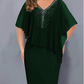 ✨Strass-Cape-Kleid mit V-Ausschnitt und Chiffon-Überzug