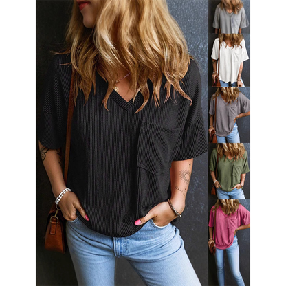 🔥 Sommer-Retro braucht einfach! Ärmelloses Cord-Oberteil mit V-Ausschnitt | mit strukturiertem Griff ✨