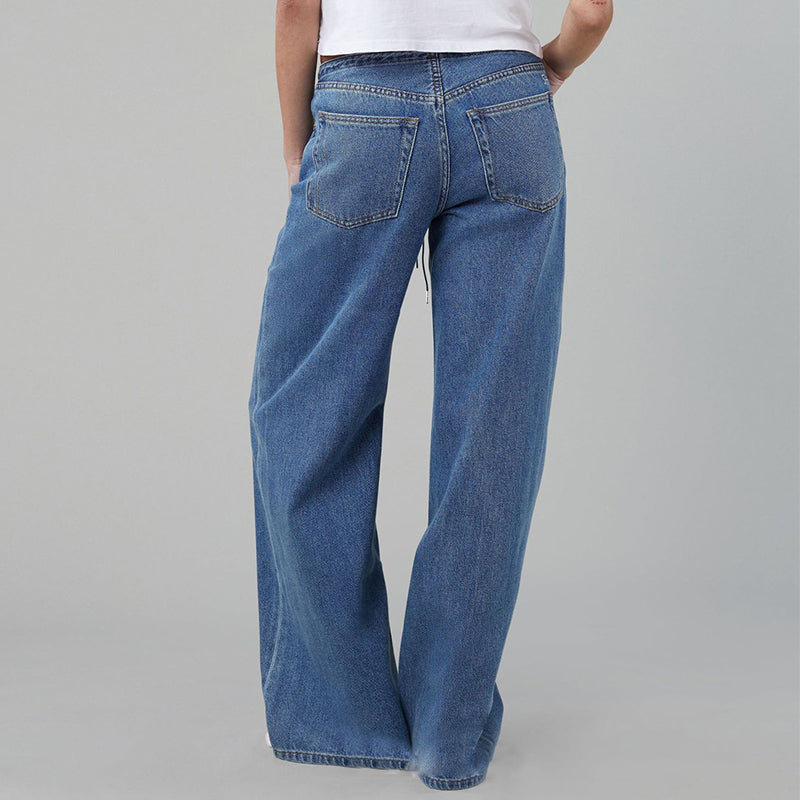 🎀 Salzig und süß! Weite Hose mit verstellbarem Kordelzug und niedriger Leibhöhe für mehrmaliges Tragen 👖