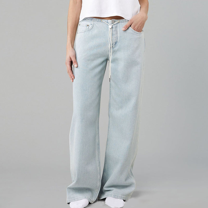🎀 Salzig und süß! Weite Hose mit verstellbarem Kordelzug und niedriger Leibhöhe für mehrmaliges Tragen 👖