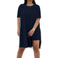 Solides Rundhals-Kleid- und Shorts-Set für Damen