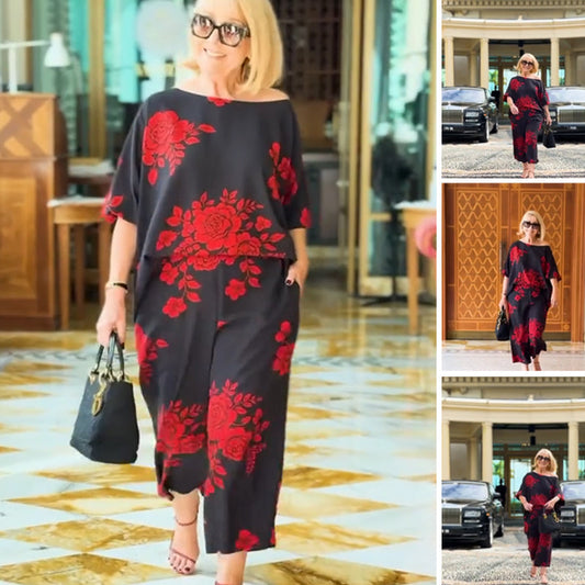Damen Zweiteiler mit Blumenmuster