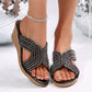 Sandalen mit offener Zehenpartie und schrägem Absatz und Strass