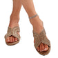 Sandalen mit offener Zehenpartie und schrägem Absatz und Strass