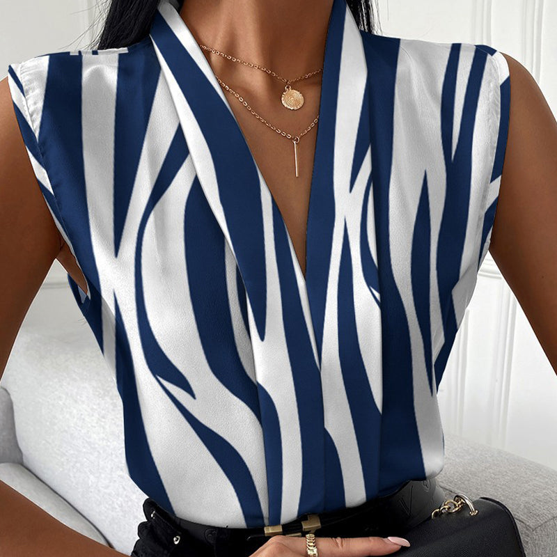 Ärmelloses Top mit trendigem Print und V-Ausschnitt für Damen