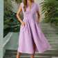 Elegantes Maxikleid mit V-Ausschnitt und Schlitz für Damen